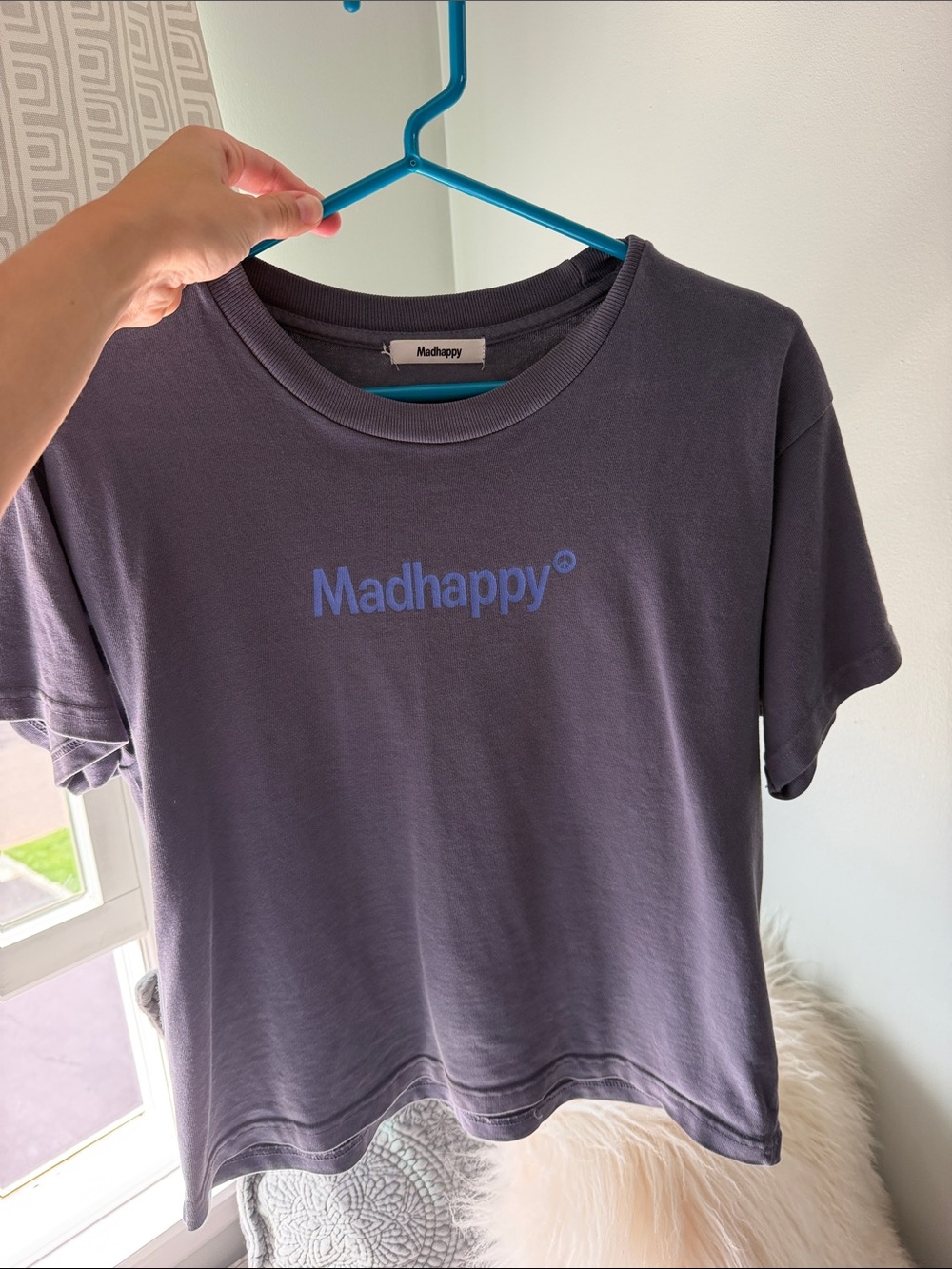 Madhappy Short Sleeve Logo Tee in Charcoal Gray
